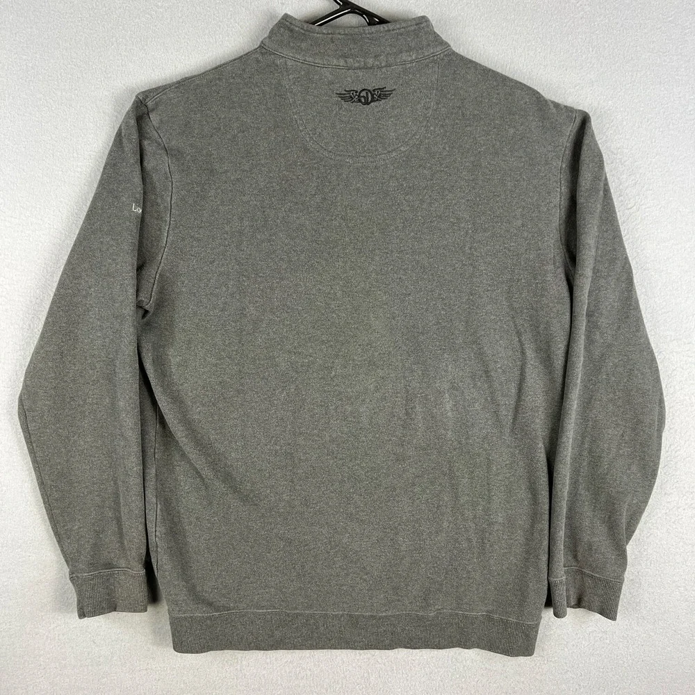Straight Down Golf 1/4 Zip Mens L LochenHeath Embroidery Michigan Gray Pullover